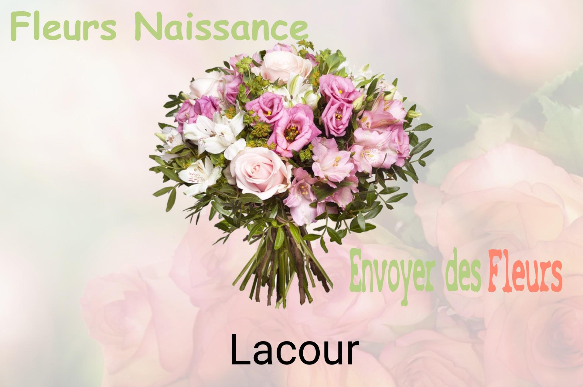 Bouquet de fleurs de naissance livré à Lacour