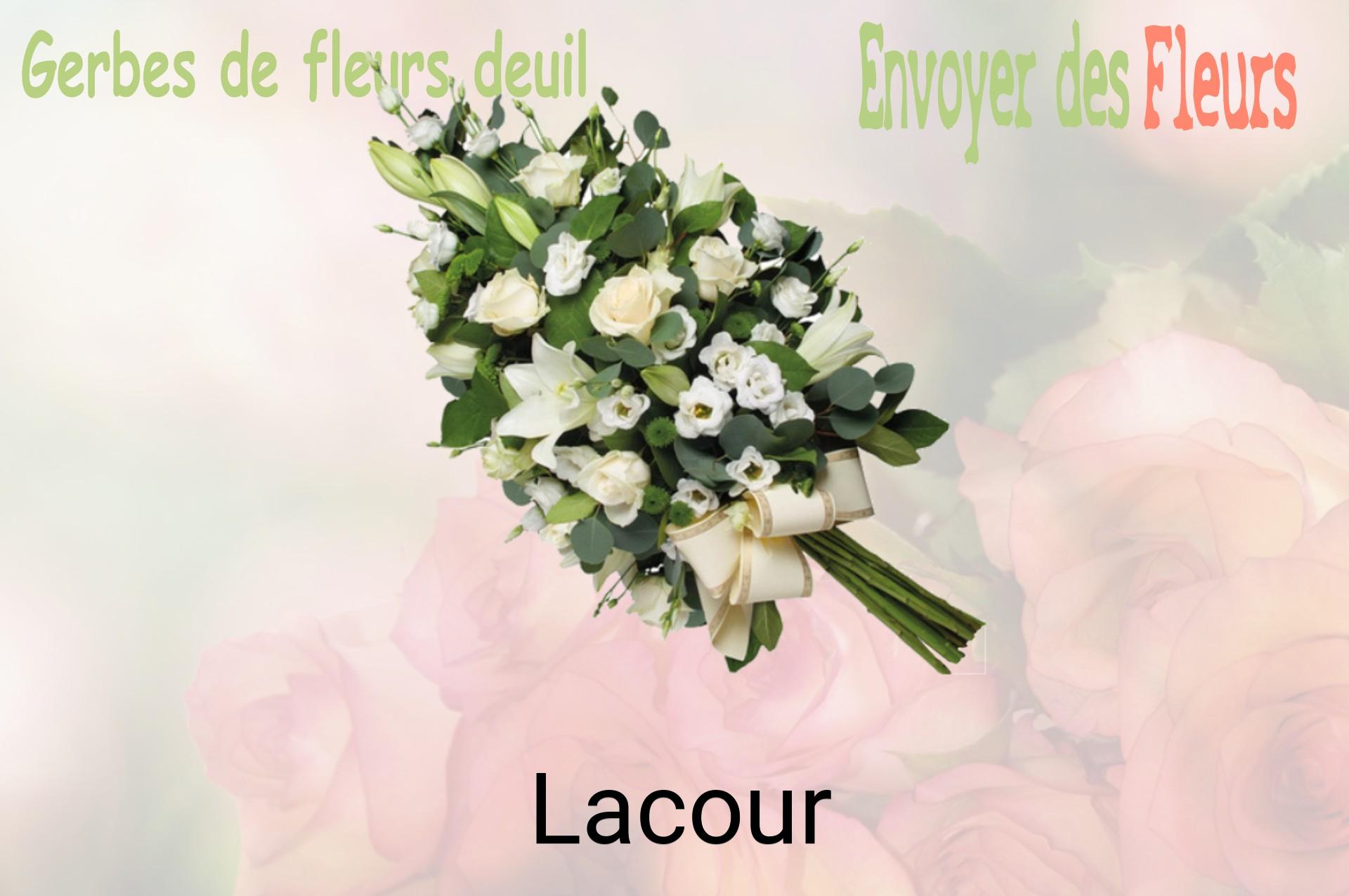 Gerbe de fleurs de deuil livrée à Lacour